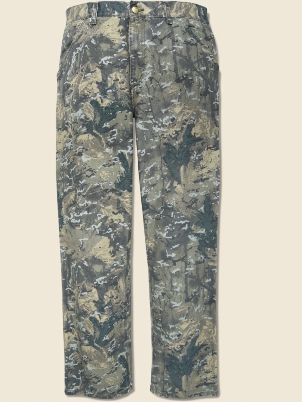 Carhartt WIP Men’s Brown Camo Single Knee Relaxed Jeans - Faded
